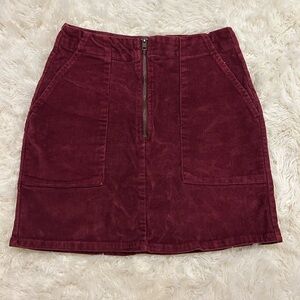 Wild Fable Maroon Corduroy Mini Skirt